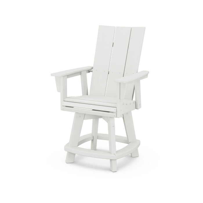 POLYWOOD Modern Curveback Adirondack Swivel Counter Chair