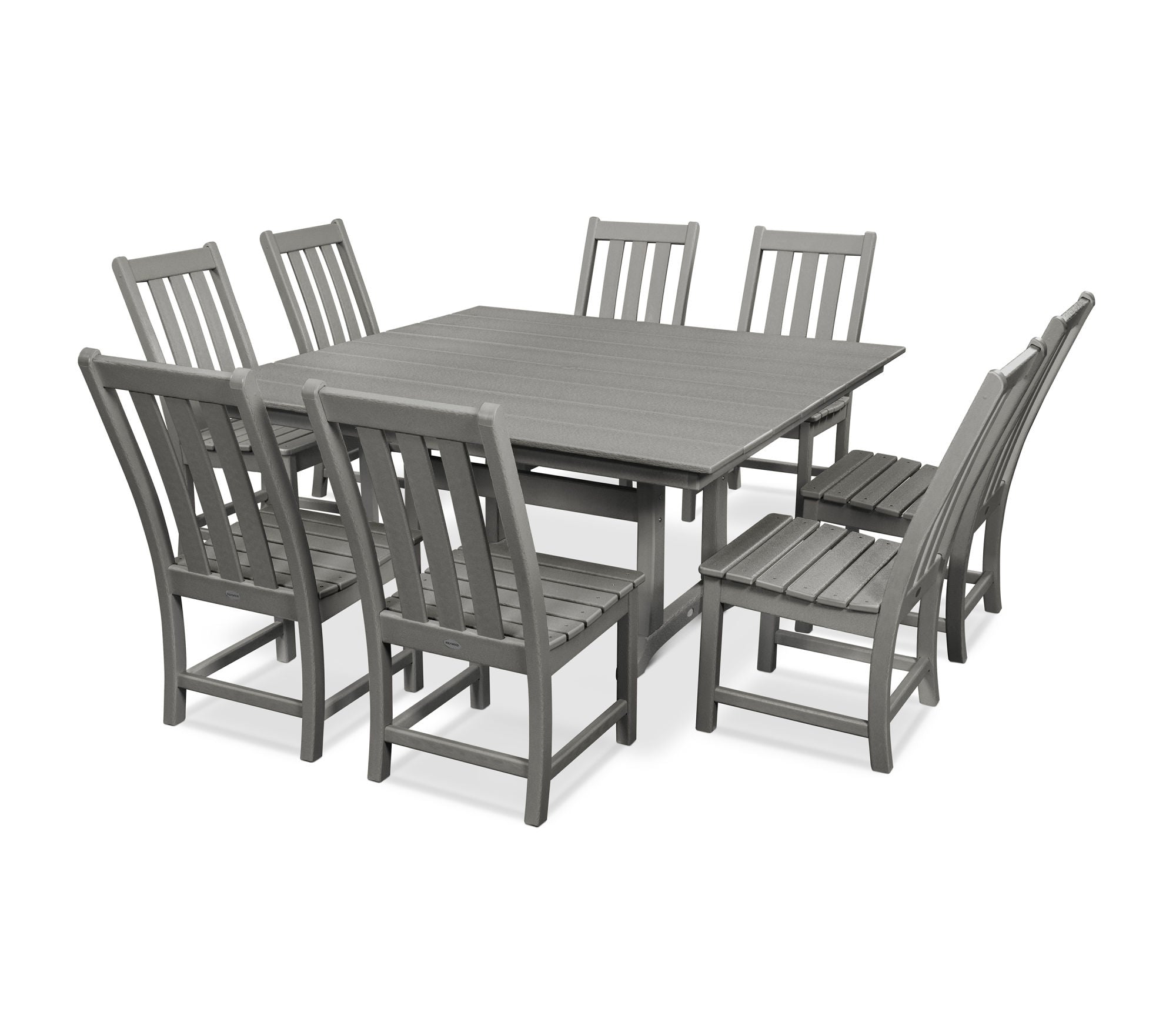 POLYWOOD Vineyard 9-Piece Farmhouse Trestle Dining Set