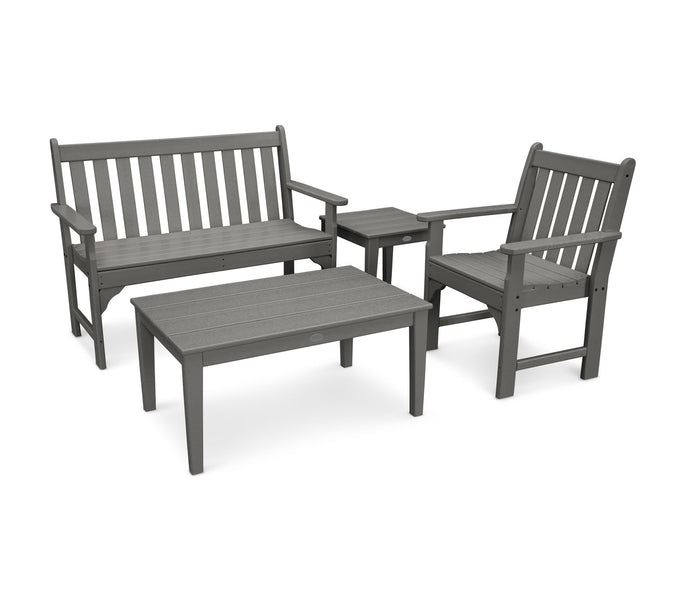POLYWOOD Vineyard 4-Piece Bench Seating Set