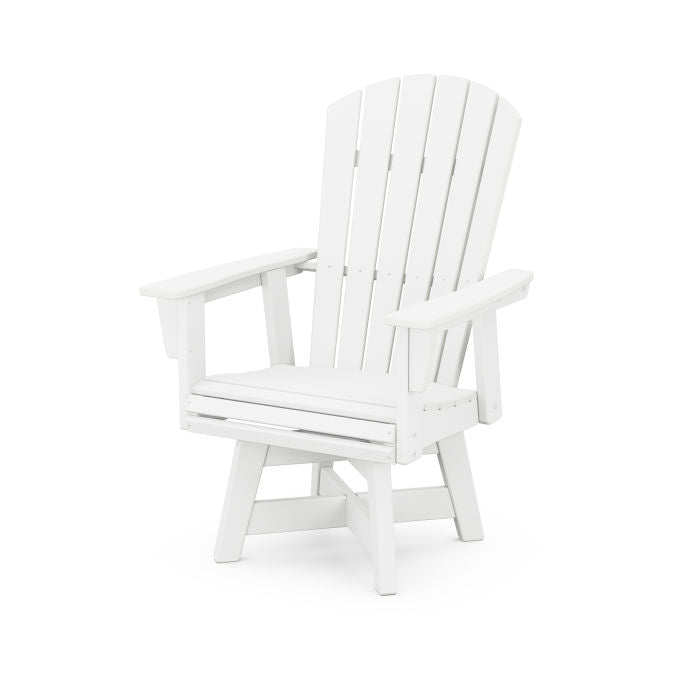POLYWOOD Nautical Curveback Adirondack Swivel Dining Chair