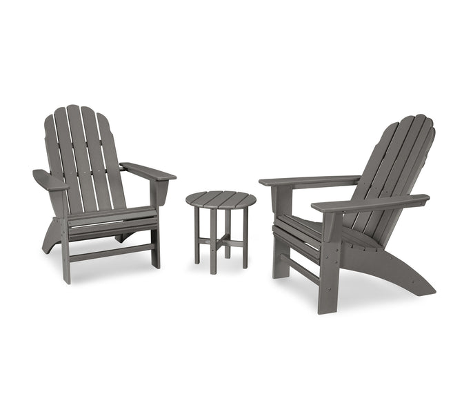 POLYWOOD Vineyard 3-Piece Curveback Adirondack Set