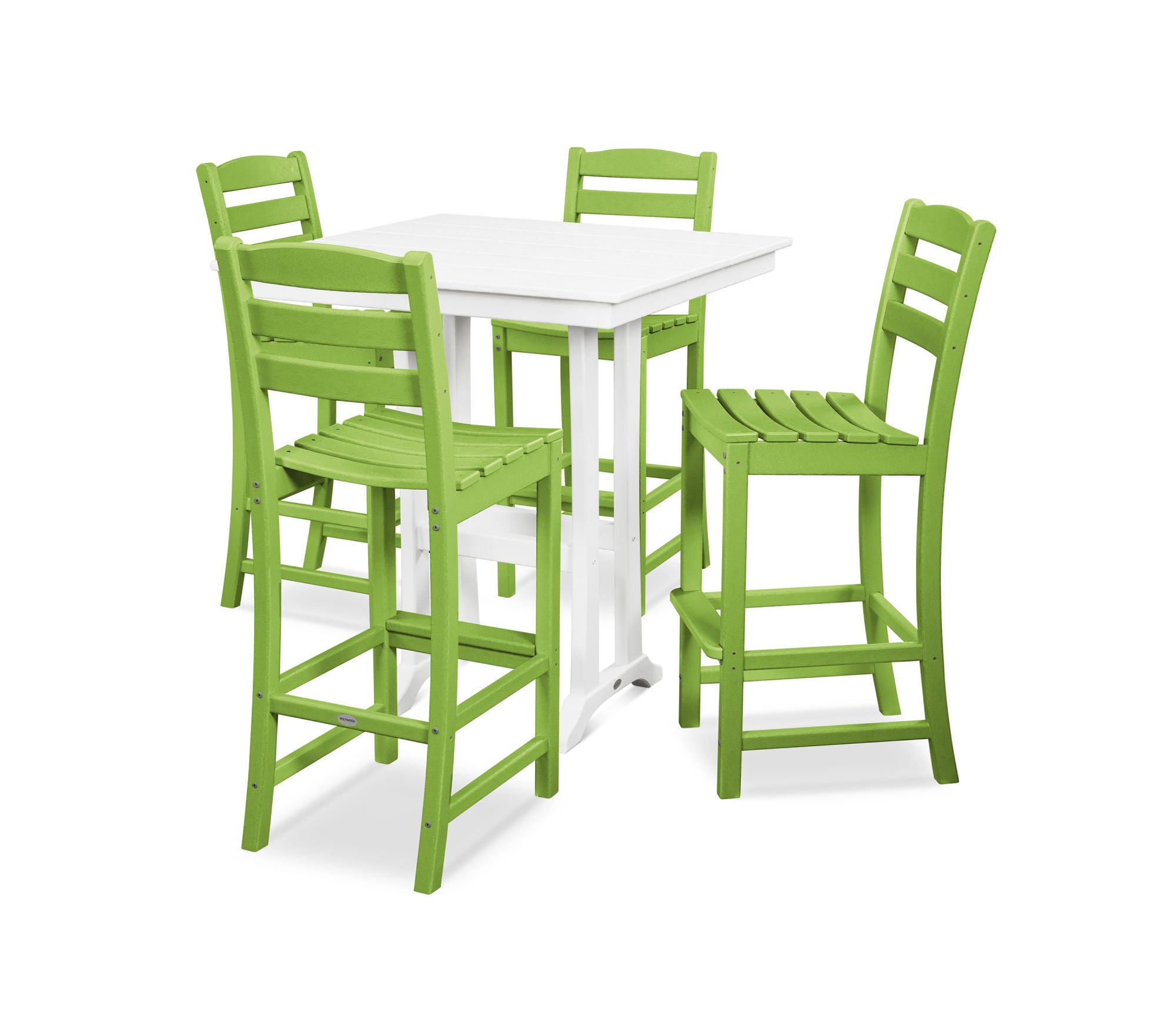 POLYWOOD La Casa Café 5-Piece Farmhouse Trestle Bar Set