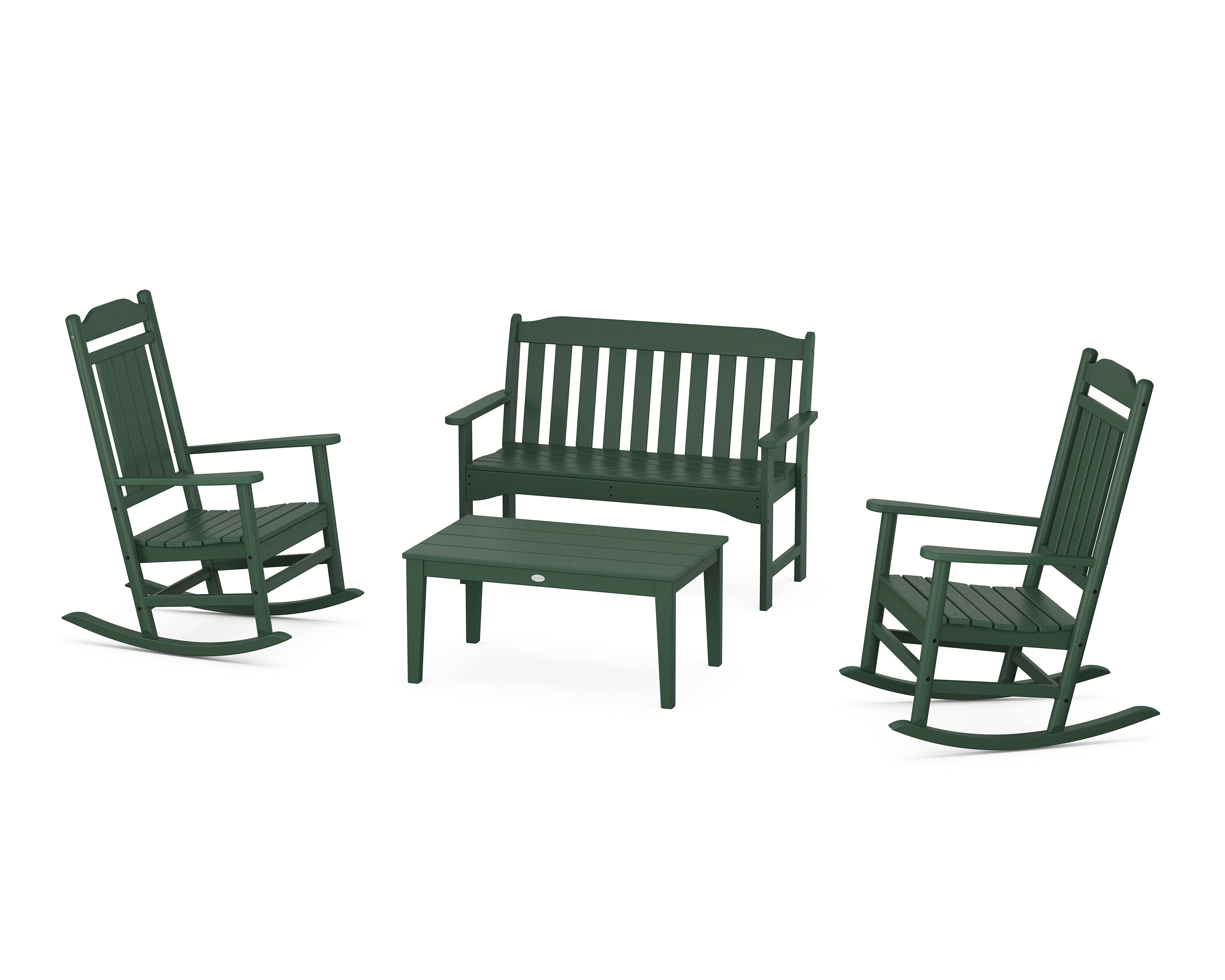 POLYWOOD Country Living Cottage Legacy Rocking Chair 4-Piece Porch Set