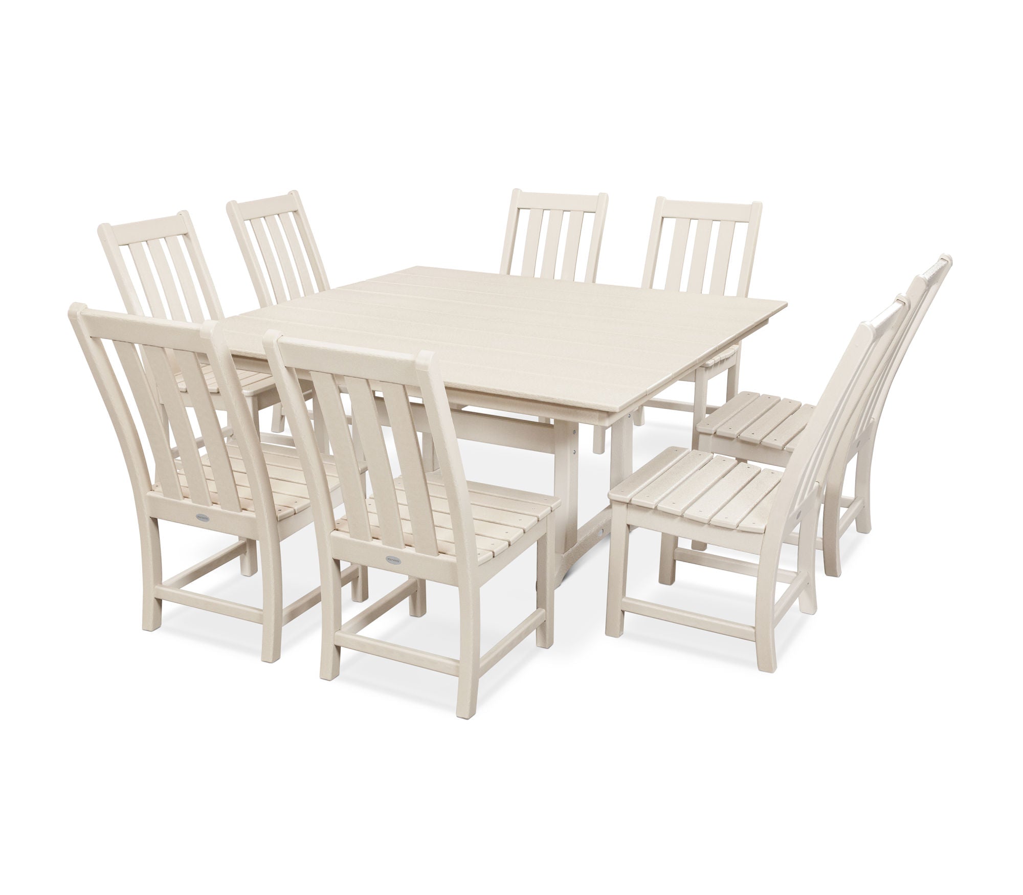 POLYWOOD Vineyard 9-Piece Farmhouse Trestle Dining Set