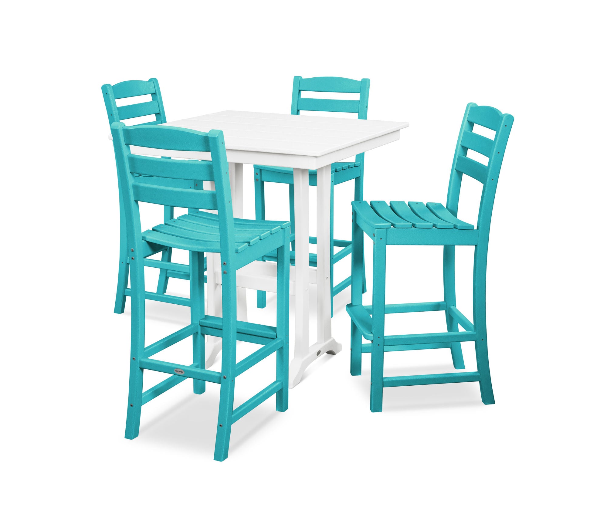 POLYWOOD La Casa Café 5-Piece Farmhouse Trestle Bar Set
