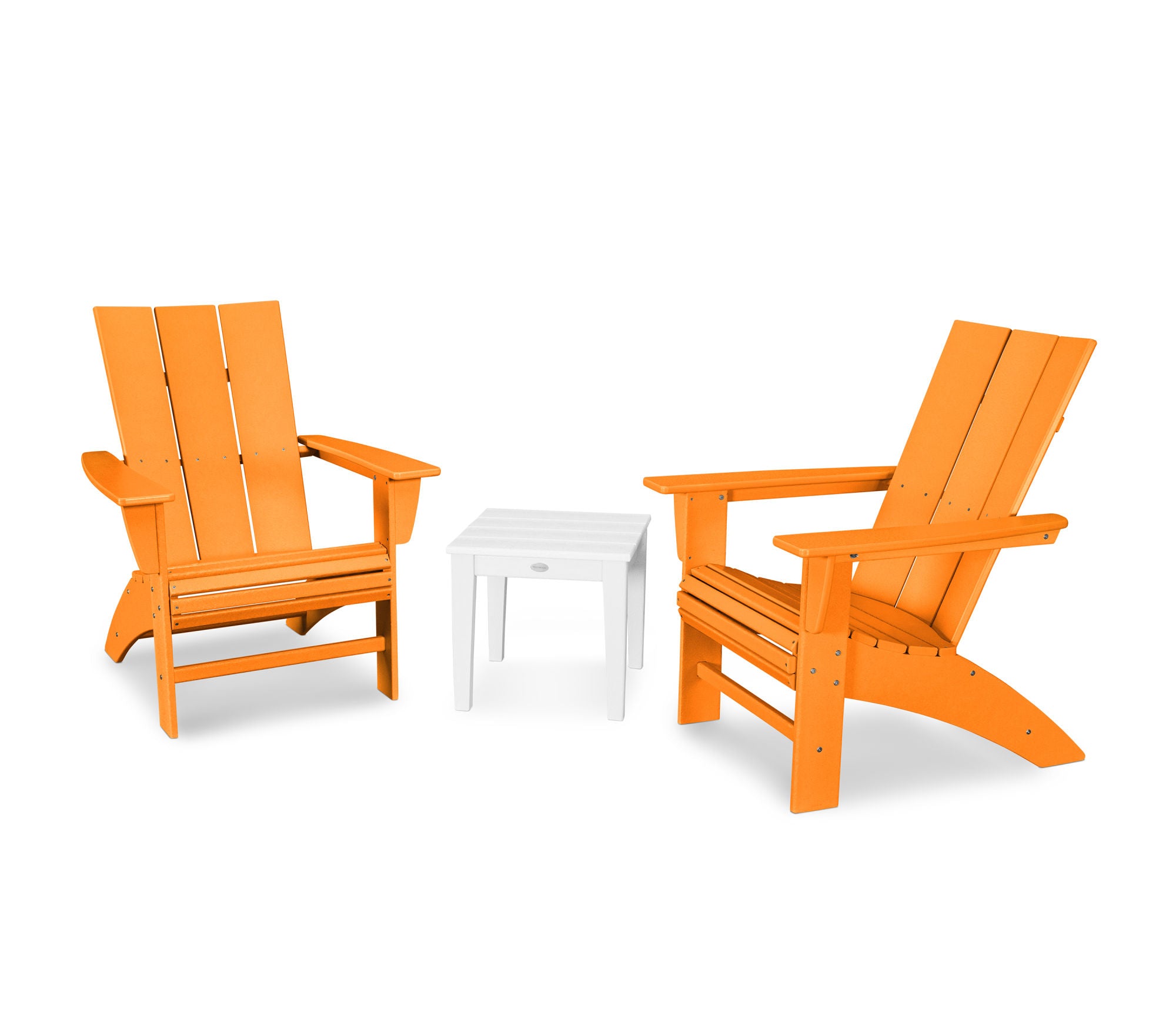POLYWOOD Modern 3-Piece Curveback Adirondack Set