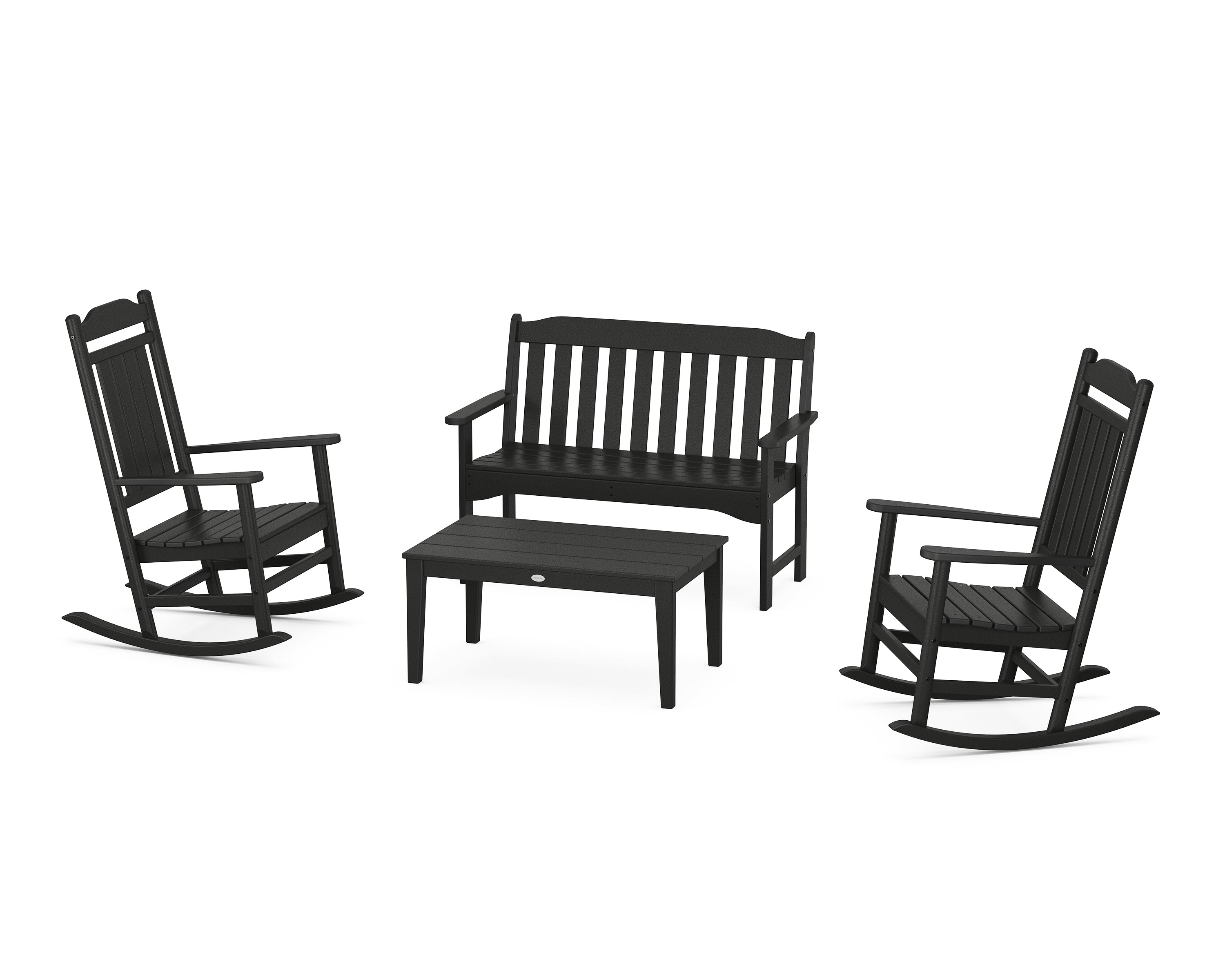 POLYWOOD Country Living Cottage Legacy Rocking Chair 4-Piece Porch Set