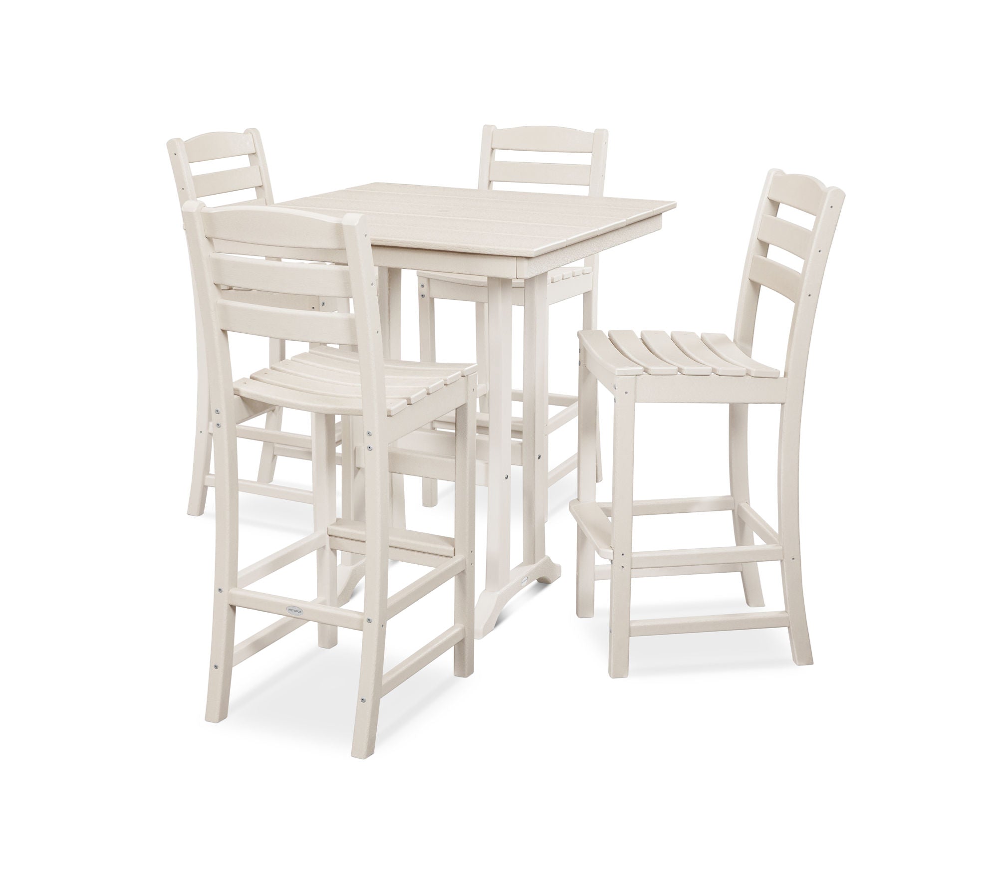 POLYWOOD La Casa Café 5-Piece Farmhouse Trestle Bar Set