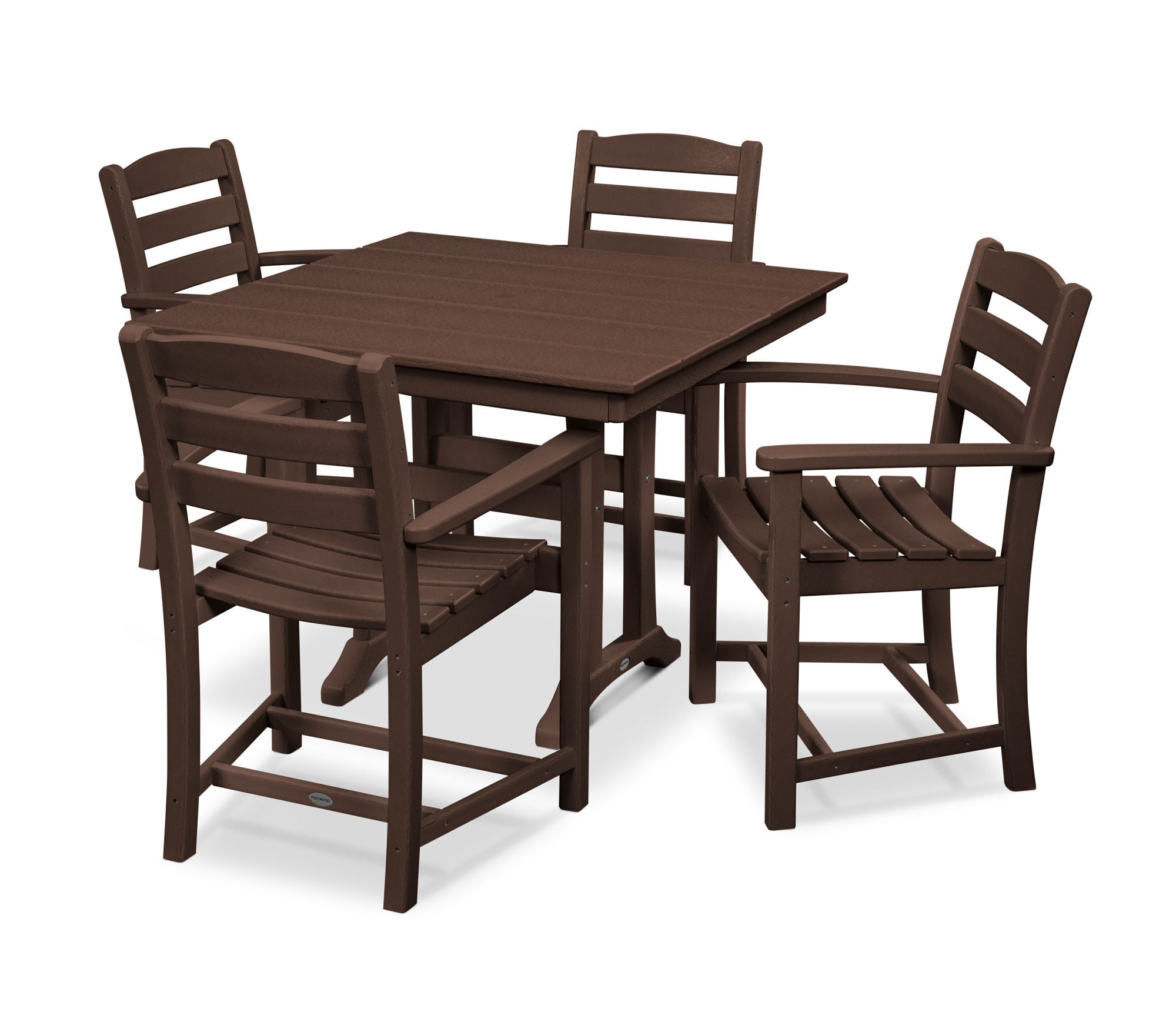 POLYWOOD La Casa Café 5-Piece Farmhouse Trestle Arm Chair Dining Set