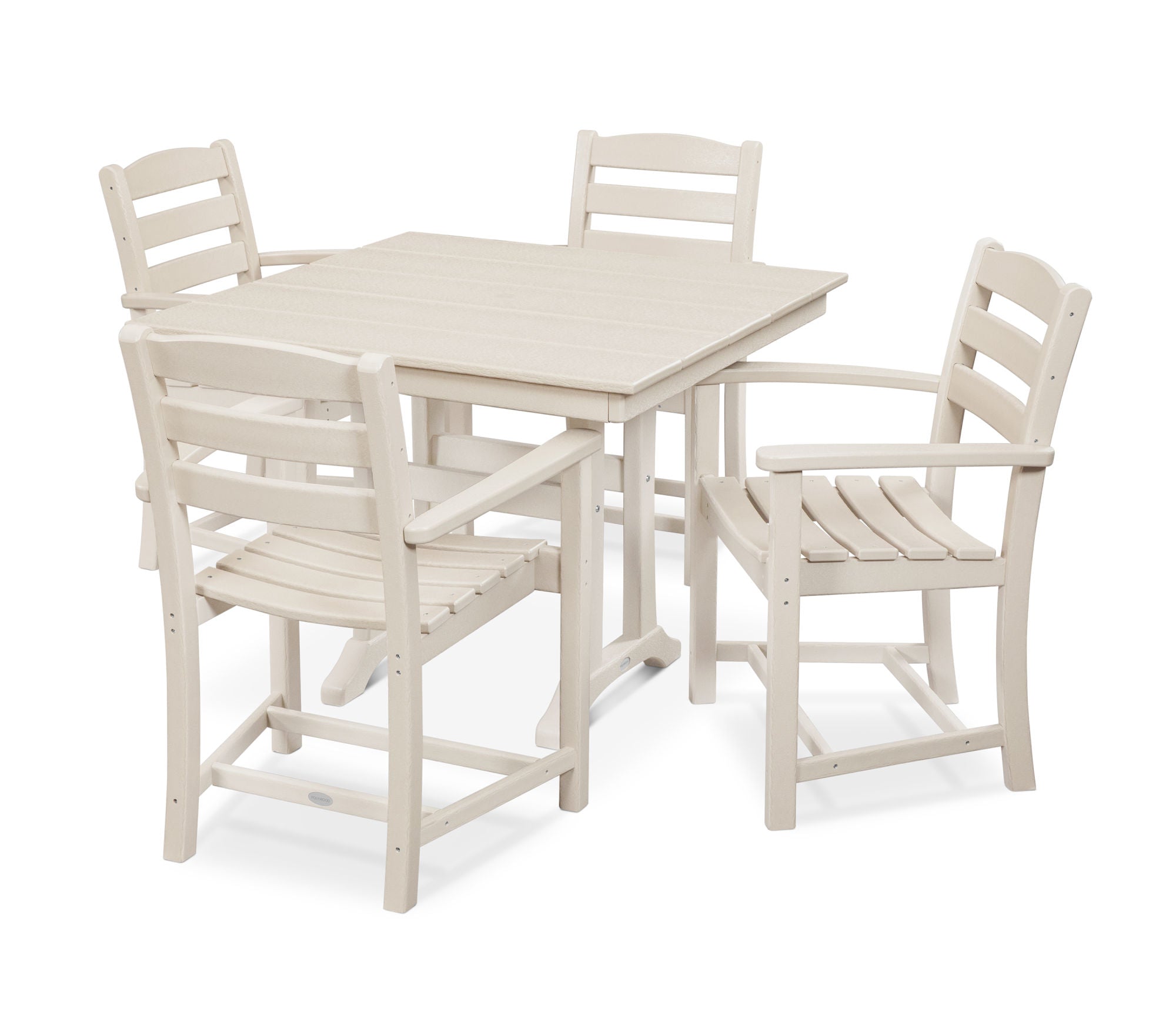 POLYWOOD La Casa Café 5-Piece Farmhouse Trestle Arm Chair Dining Set
