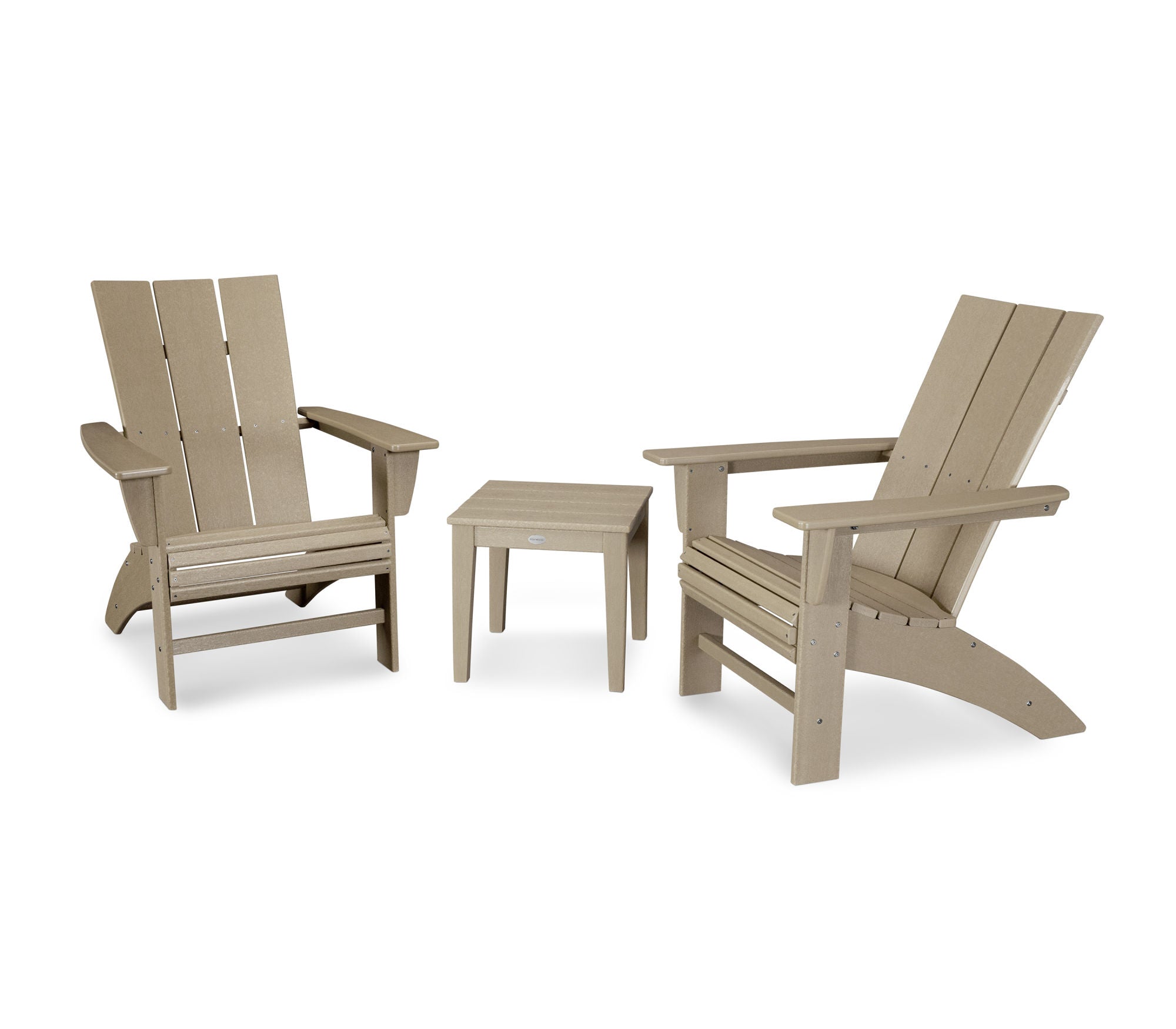 POLYWOOD Modern 3-Piece Curveback Adirondack Set