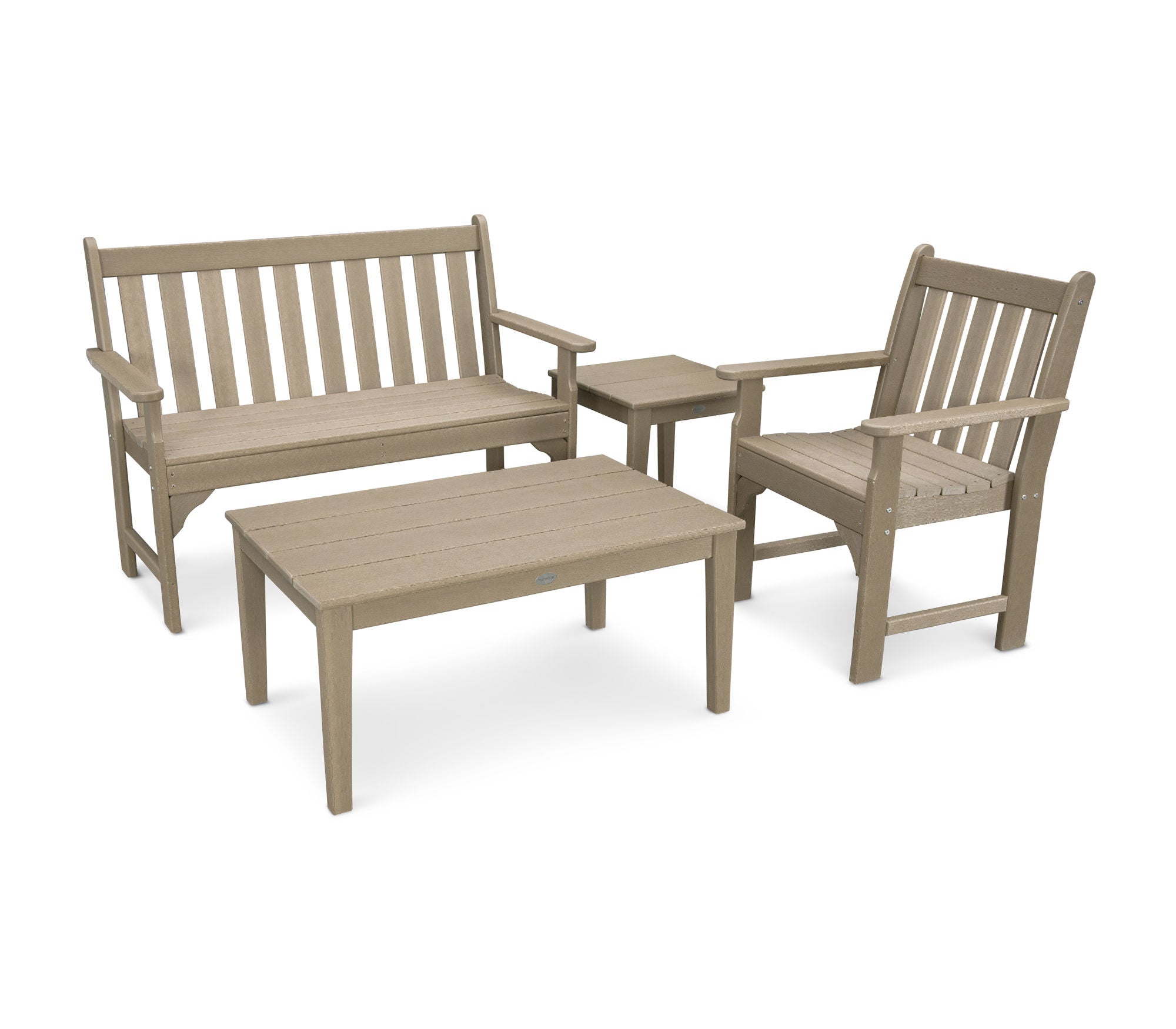 POLYWOOD Vineyard 4-Piece Bench Seating Set