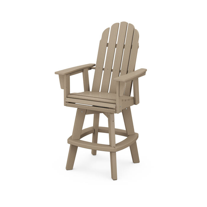 POLYWOOD Vineyard Curveback Adirondack Swivel Bar Chair