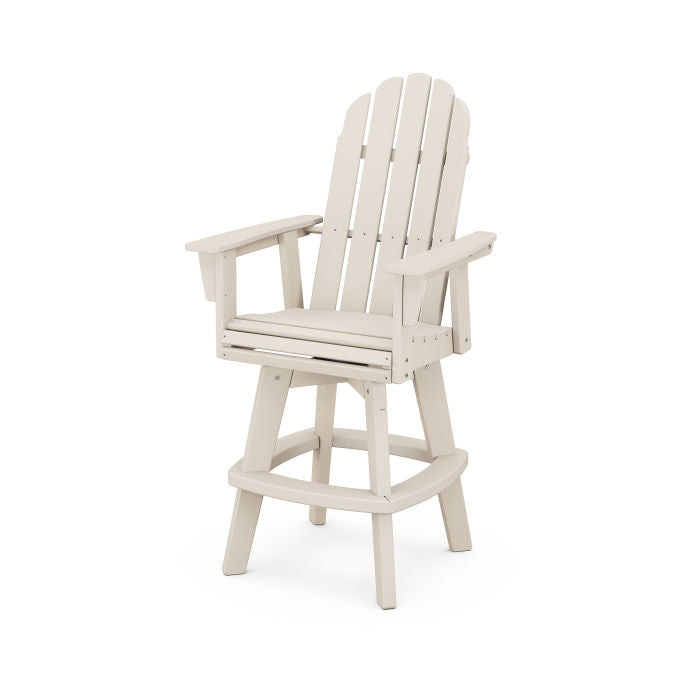 POLYWOOD Vineyard Curveback Adirondack Swivel Bar Chair