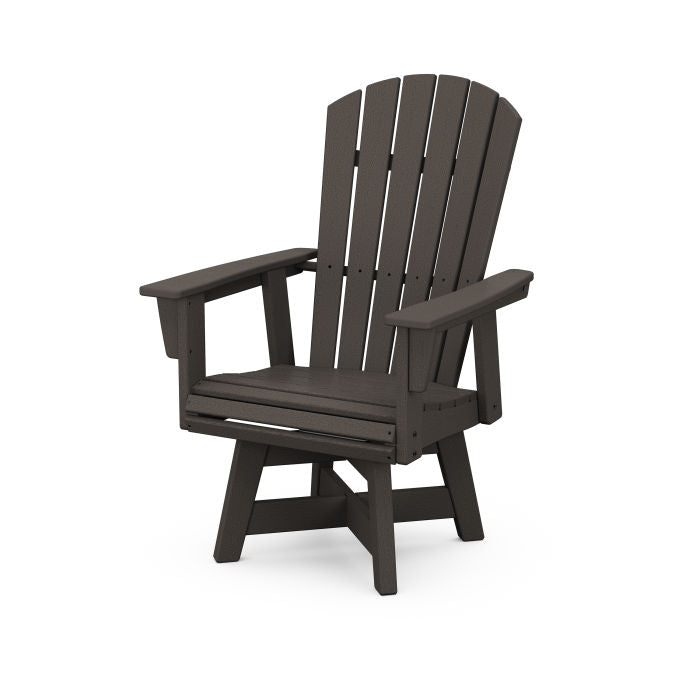 POLYWOOD Nautical Curveback Adirondack Swivel Dining Chair