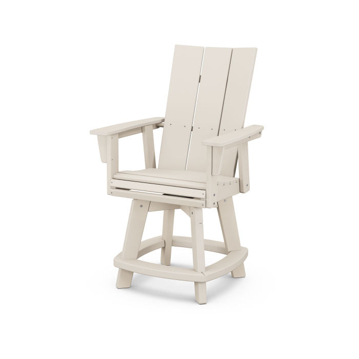 POLYWOOD Modern Curveback Adirondack Swivel Counter Chair