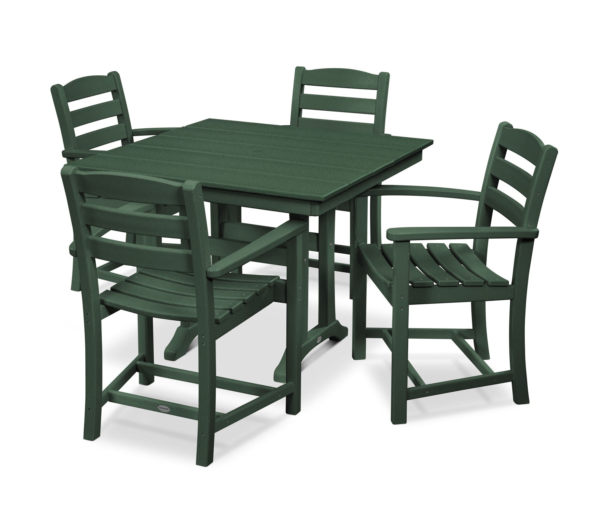 POLYWOOD La Casa Café 5-Piece Farmhouse Trestle Arm Chair Dining Set