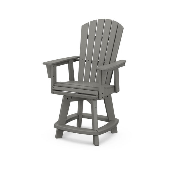 POLYWOOD Nautical Curveback Adirondack Swivel Counter Chair