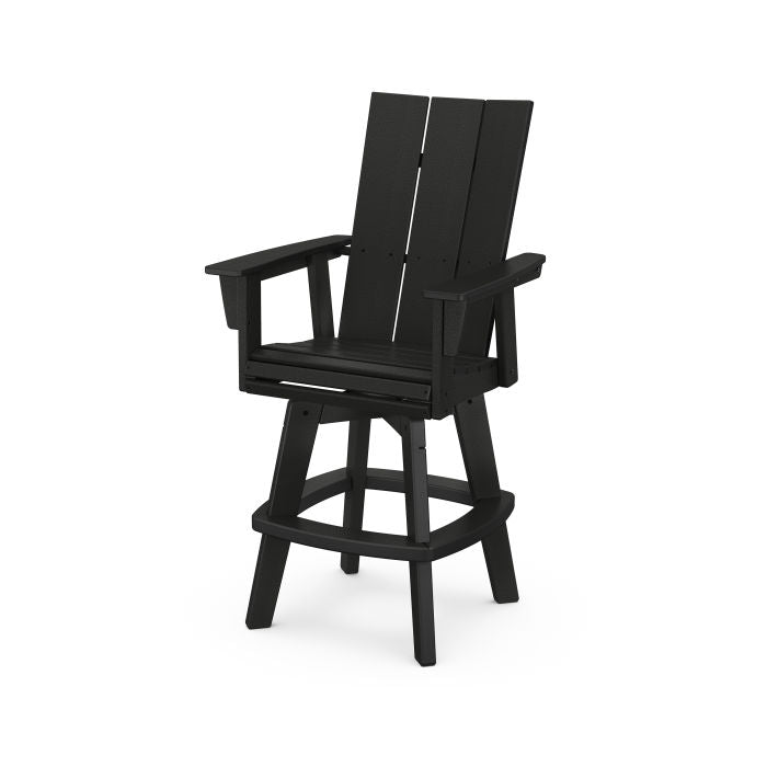 POLYWOOD Modern Curveback Adirondack Swivel Bar Chair