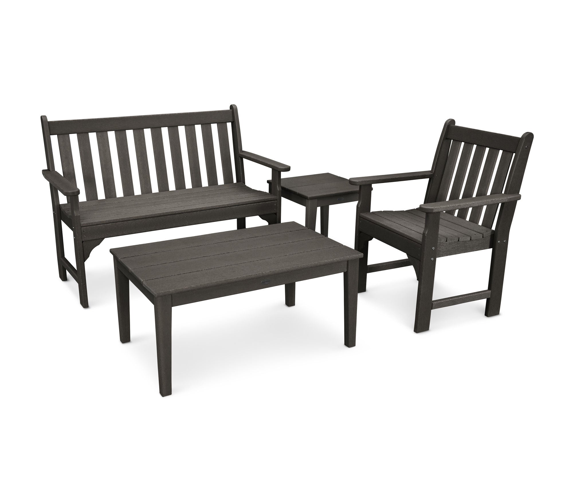 POLYWOOD Vineyard 4-Piece Bench Seating Set