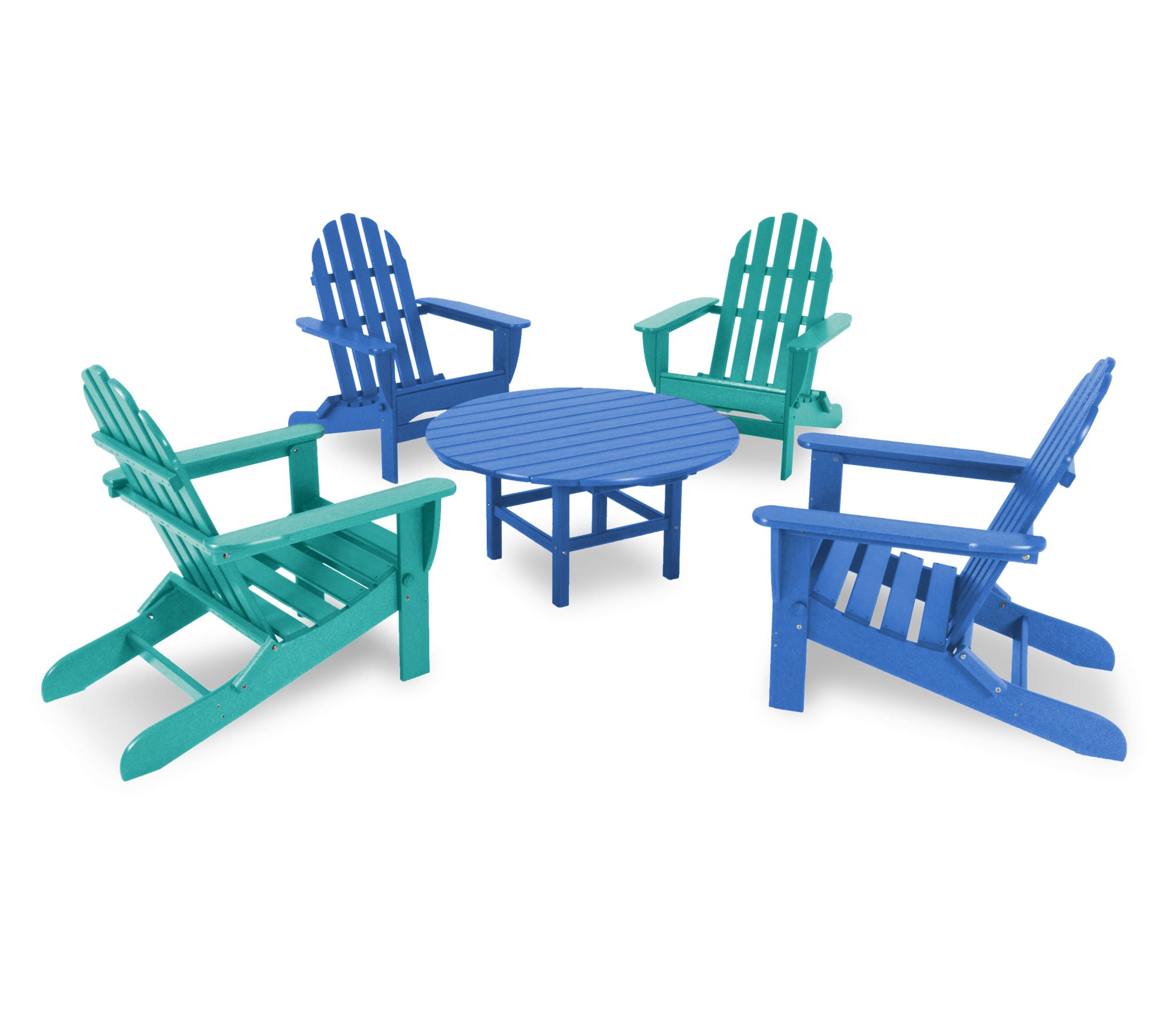 POLYWOOD Classic Folding Adirondack 5-Piece Conversation Group