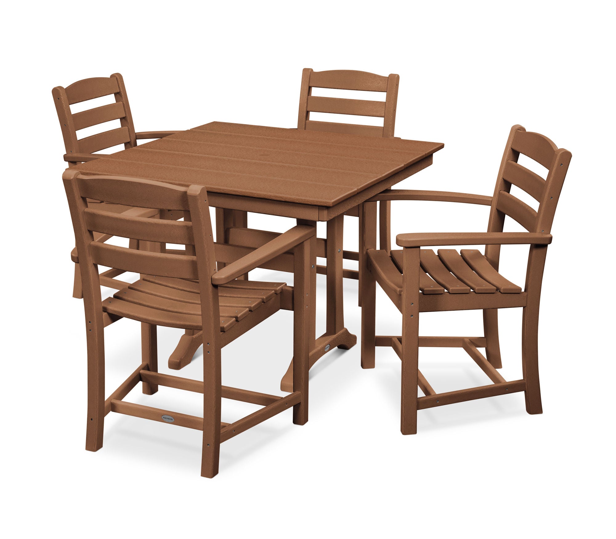 POLYWOOD La Casa Café 5-Piece Farmhouse Trestle Arm Chair Dining Set
