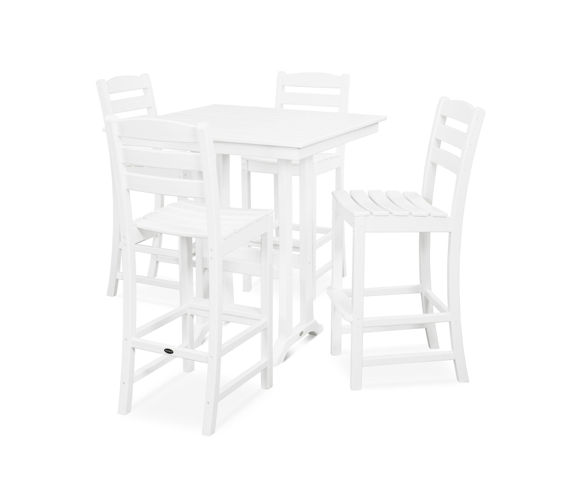 POLYWOOD La Casa Café 5-Piece Farmhouse Trestle Bar Set