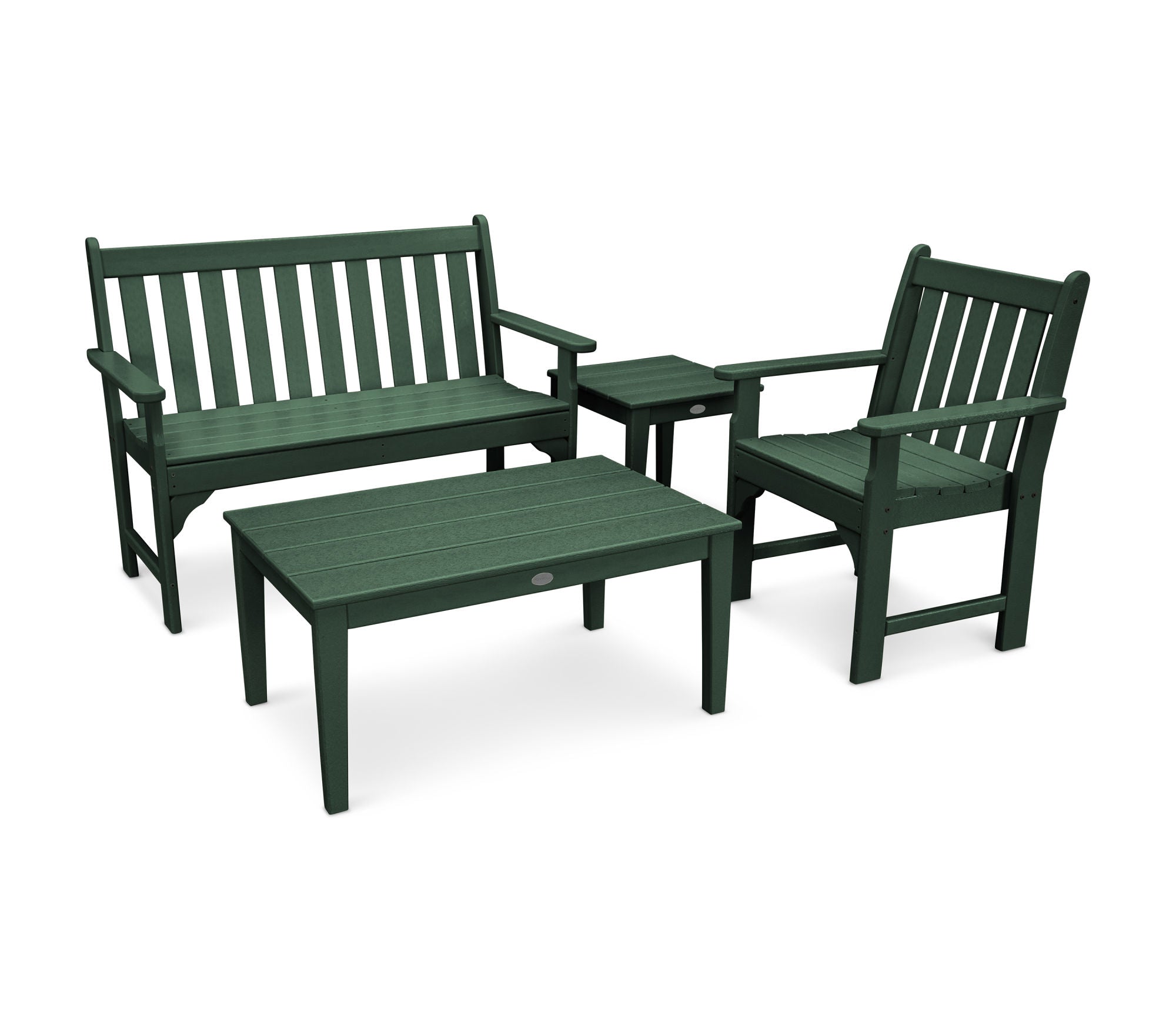 POLYWOOD Vineyard 4-Piece Bench Seating Set
