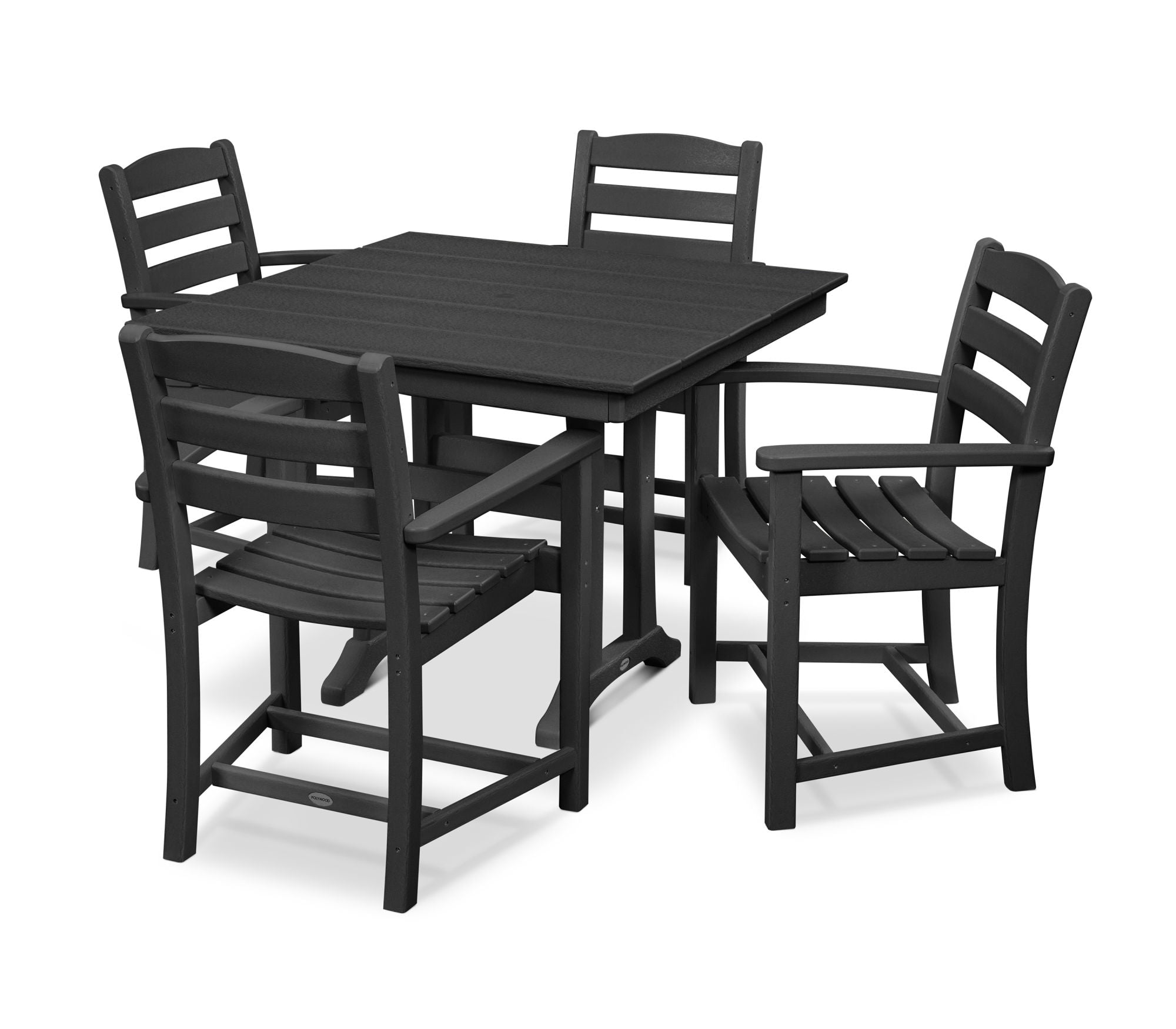 POLYWOOD La Casa Café 5-Piece Farmhouse Trestle Arm Chair Dining Set