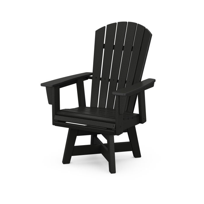 POLYWOOD Nautical Curveback Adirondack Swivel Dining Chair