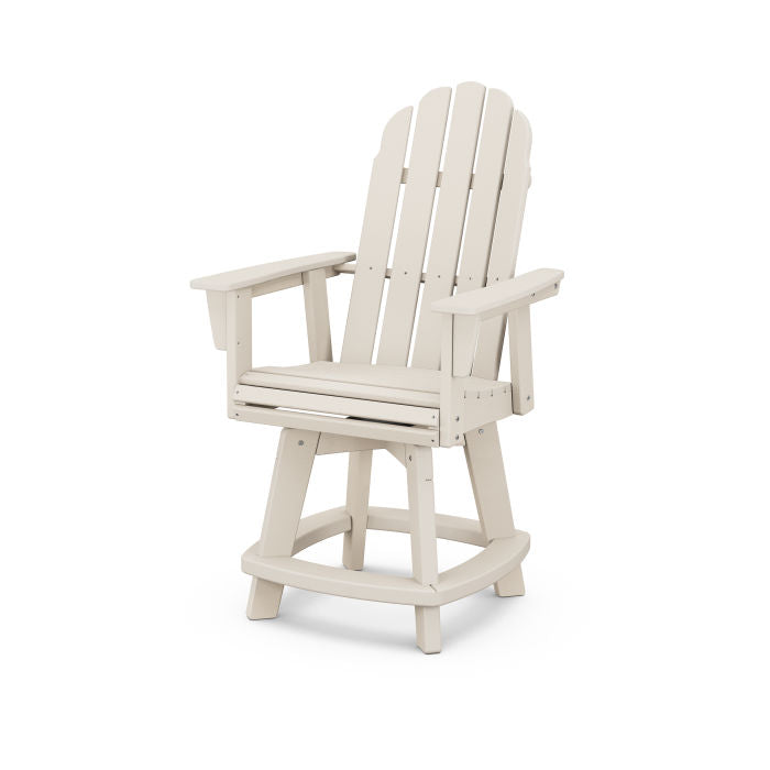POLYWOOD Vineyard Curveback Adirondack Swivel Counter Chair