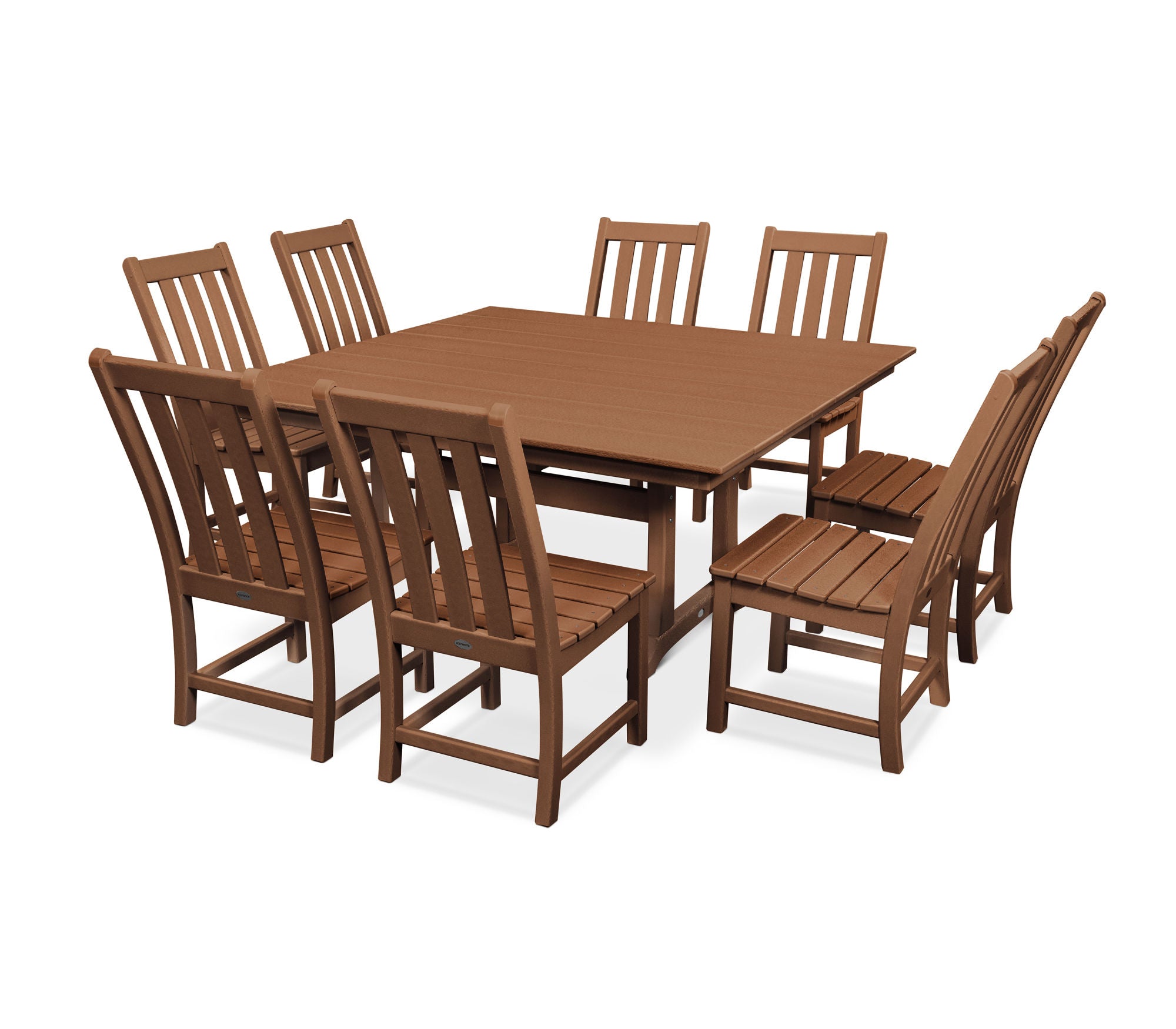 POLYWOOD Vineyard 9-Piece Farmhouse Trestle Dining Set