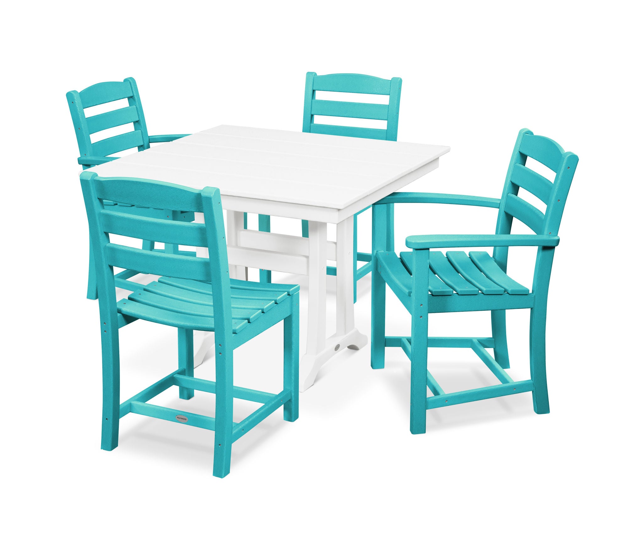 POLYWOOD La Casa Café 5-Piece Farmhouse Trestle Dining Set