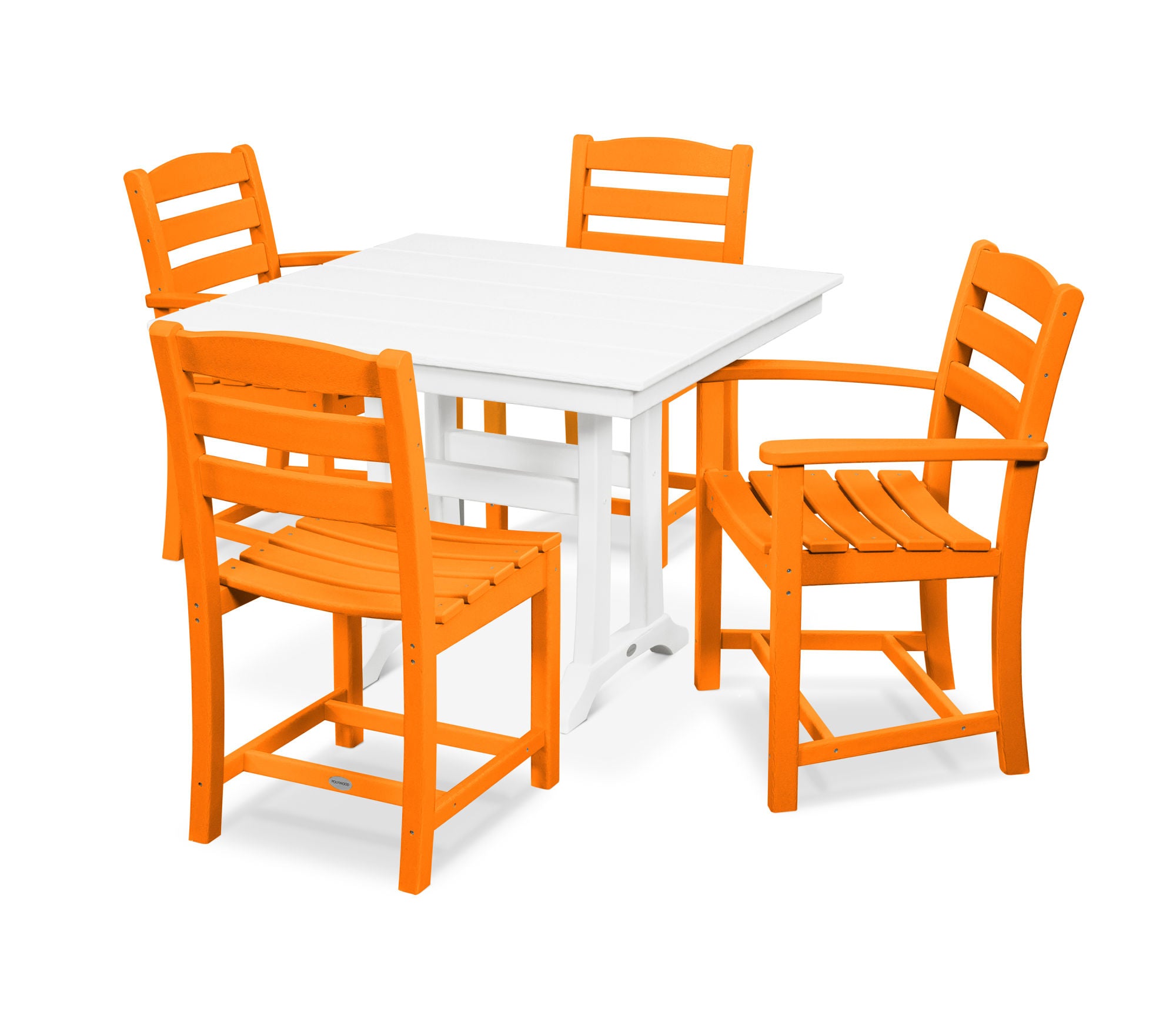 POLYWOOD La Casa Café 5-Piece Farmhouse Trestle Dining Set