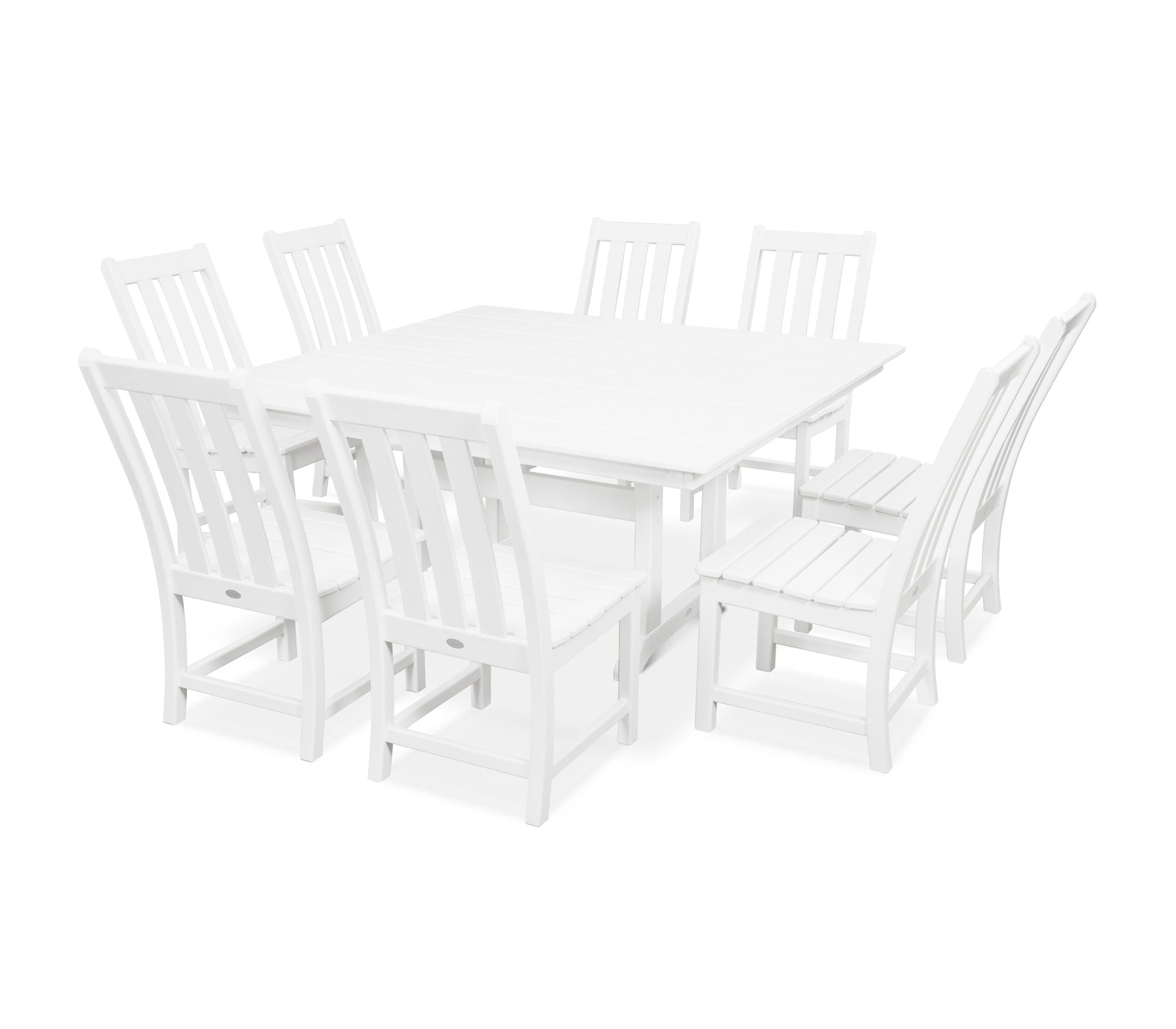 POLYWOOD Vineyard 9-Piece Farmhouse Trestle Dining Set