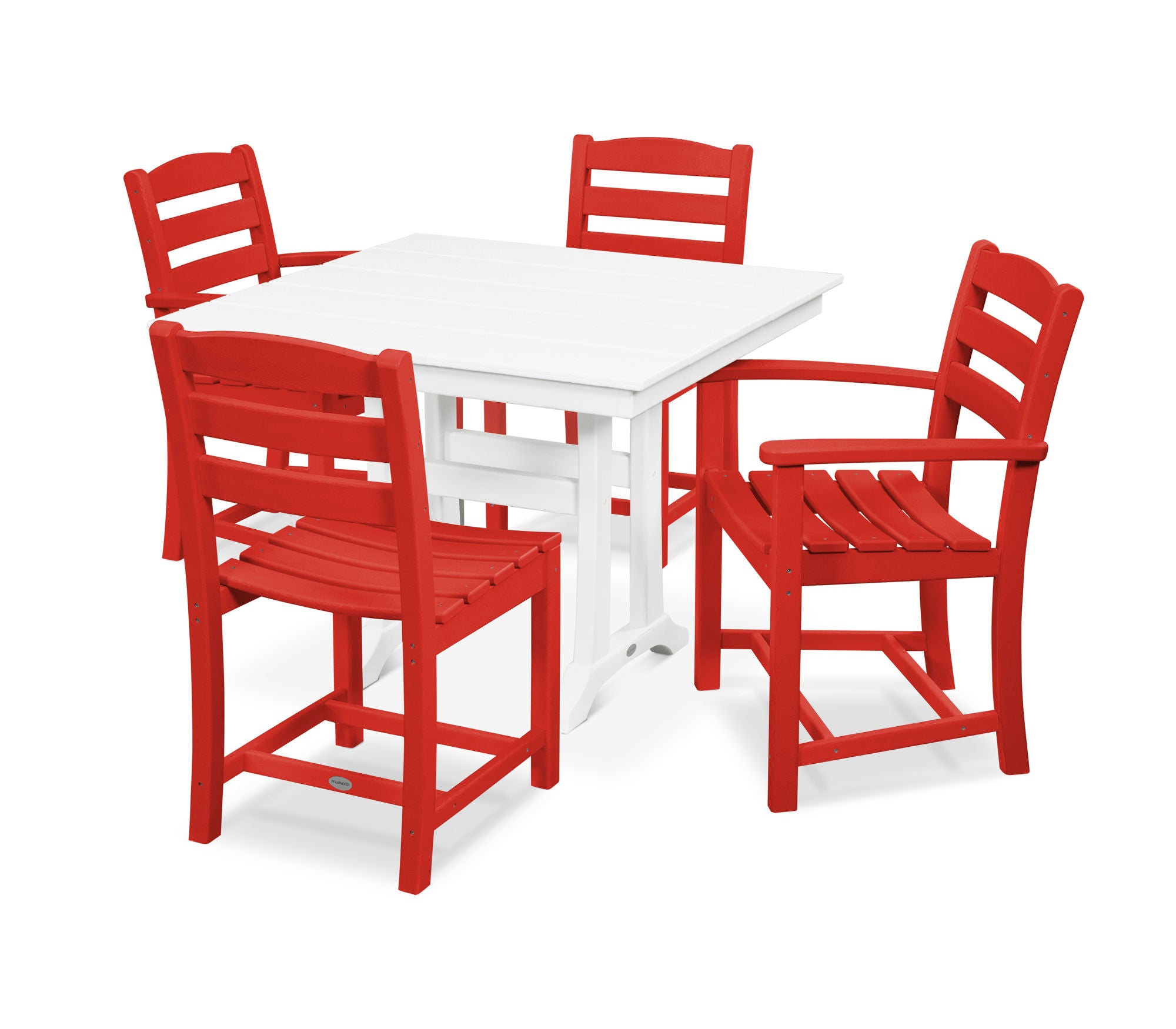POLYWOOD La Casa Café 5-Piece Farmhouse Trestle Dining Set