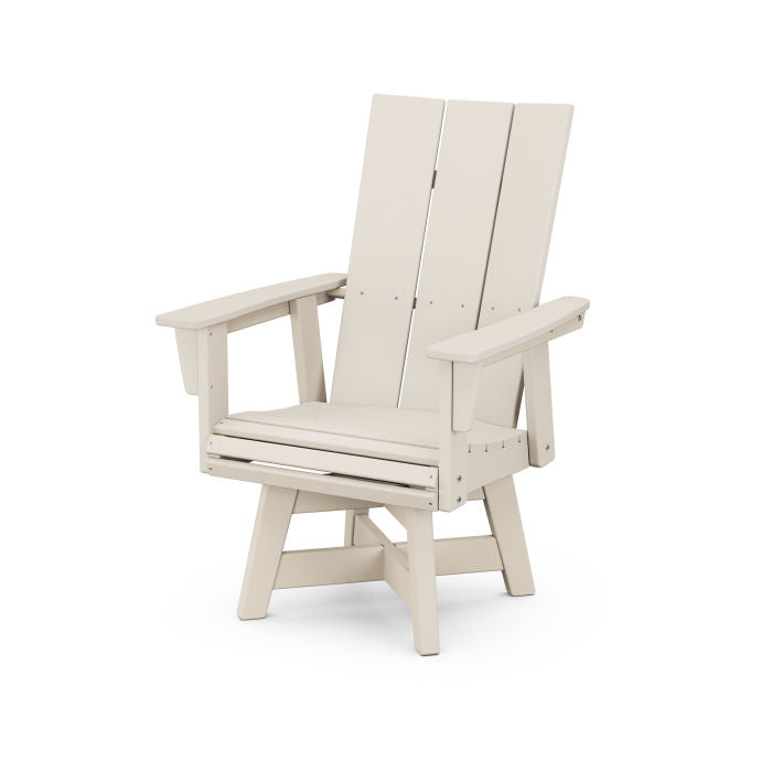 POLYWOOD Modern Curveback Adirondack Swivel Dining Chair