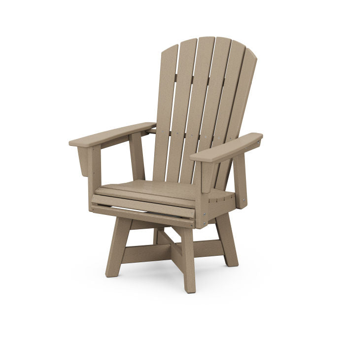 POLYWOOD Nautical Curveback Adirondack Swivel Dining Chair