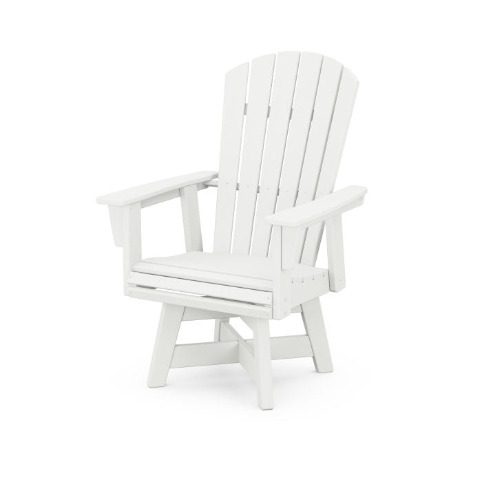 POLYWOOD Nautical Curveback Adirondack Swivel Dining Chair