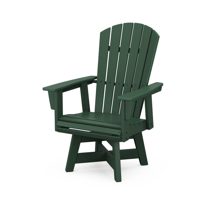 POLYWOOD Nautical Curveback Adirondack Swivel Dining Chair