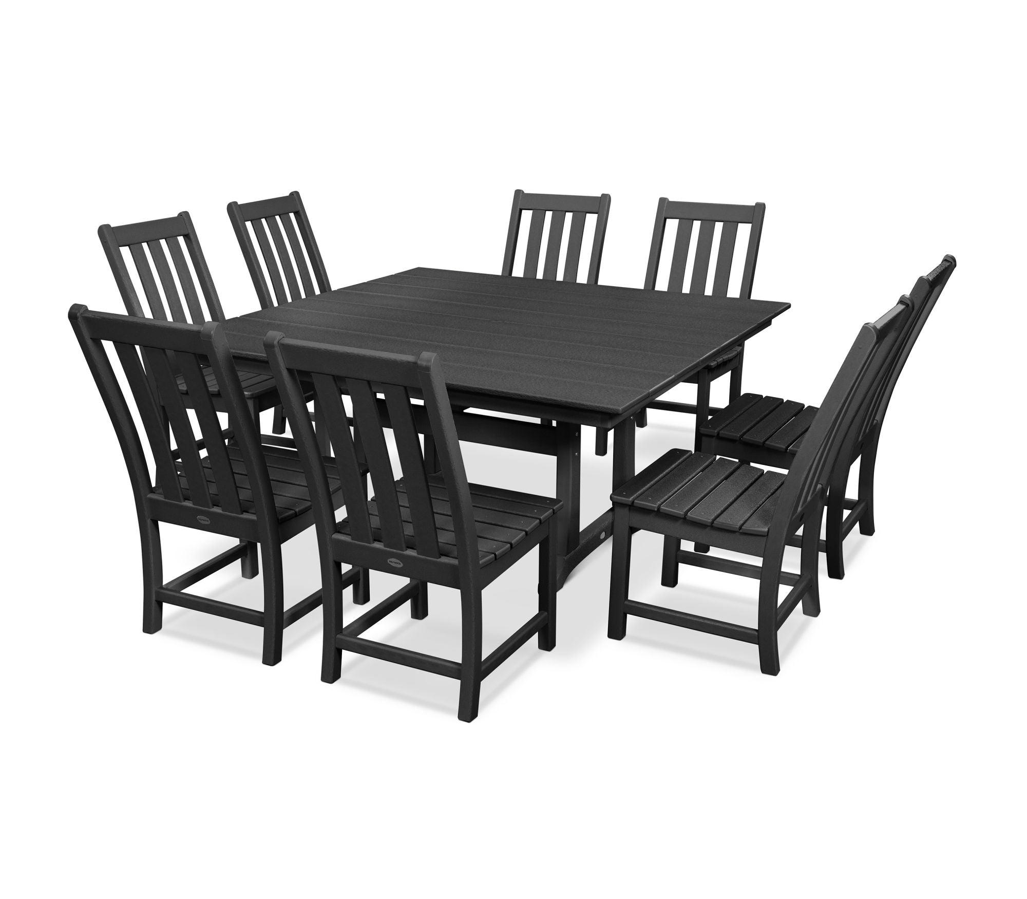 POLYWOOD Vineyard 9-Piece Farmhouse Trestle Dining Set