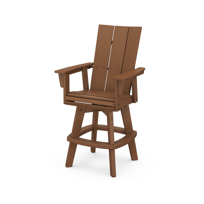 POLYWOOD Modern Curveback Adirondack Swivel Bar Chair
