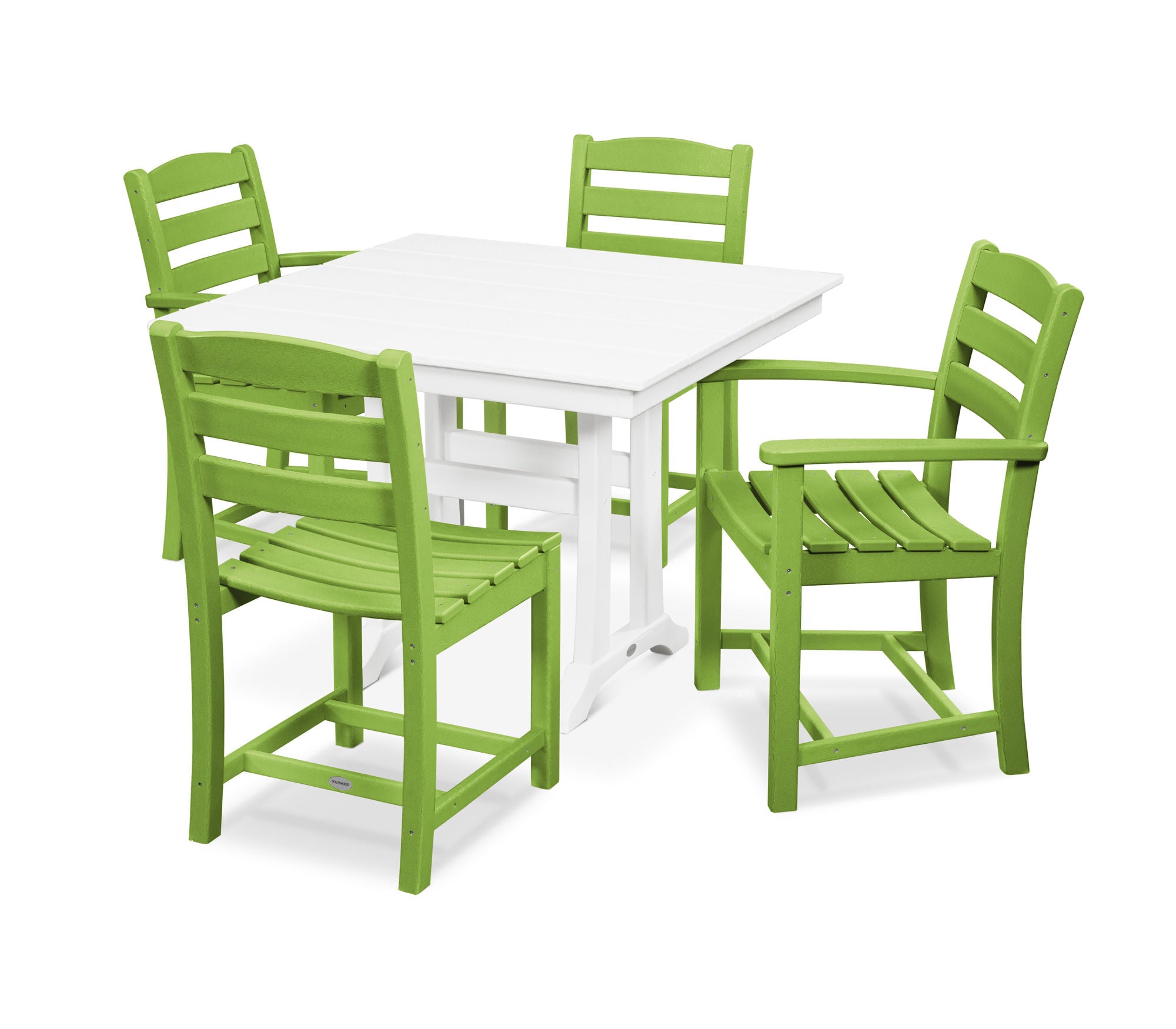 POLYWOOD La Casa Café 5-Piece Farmhouse Trestle Dining Set