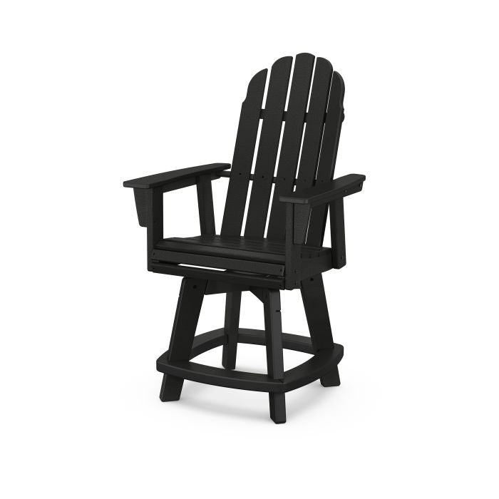POLYWOOD Vineyard Curveback Adirondack Swivel Counter Chair