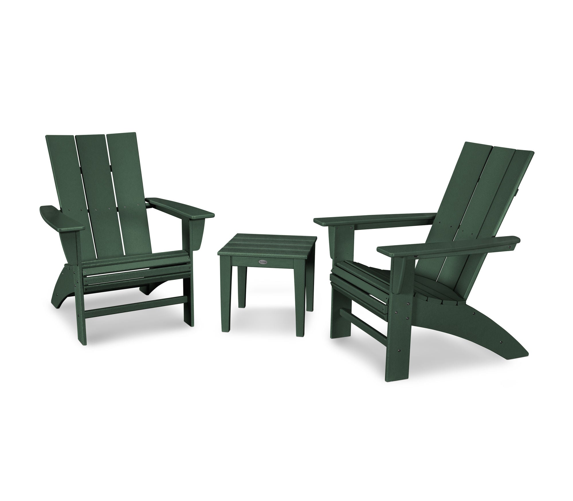 POLYWOOD Modern 3-Piece Curveback Adirondack Set