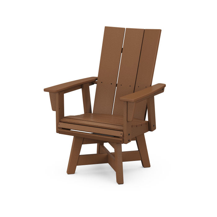 POLYWOOD Modern Curveback Adirondack Swivel Dining Chair