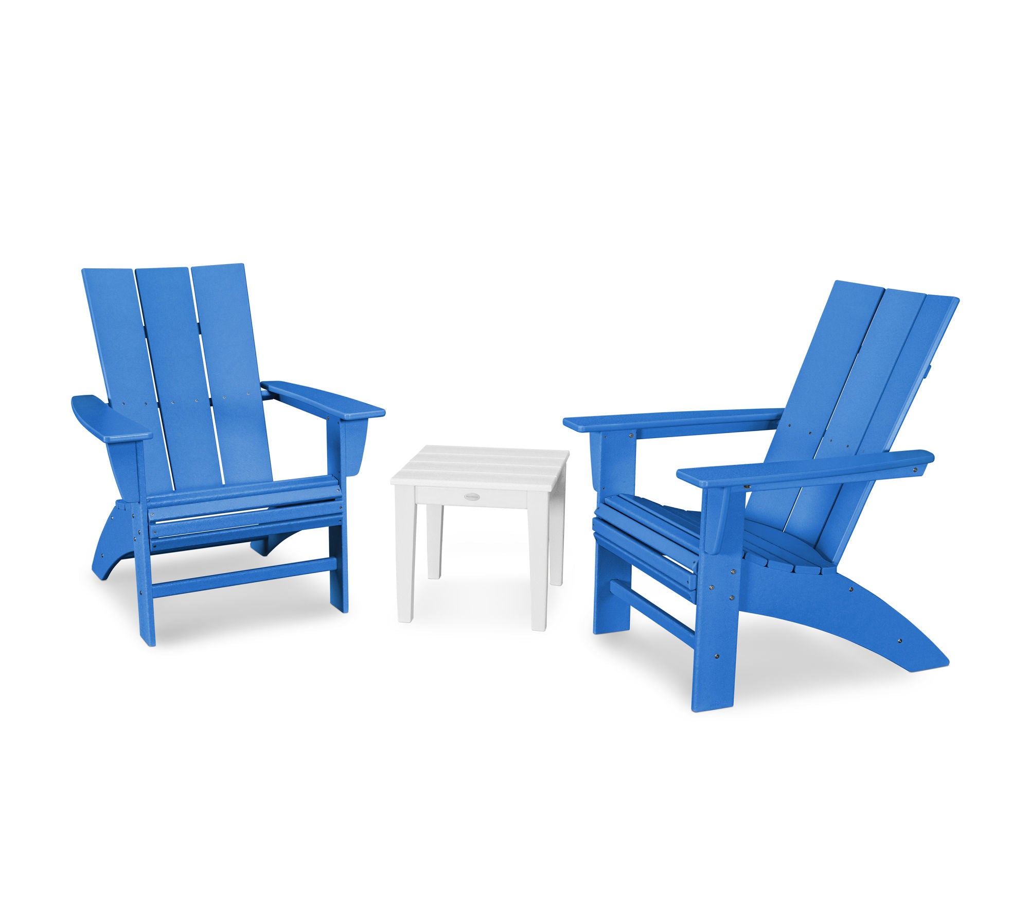 POLYWOOD Modern 3-Piece Curveback Adirondack Set