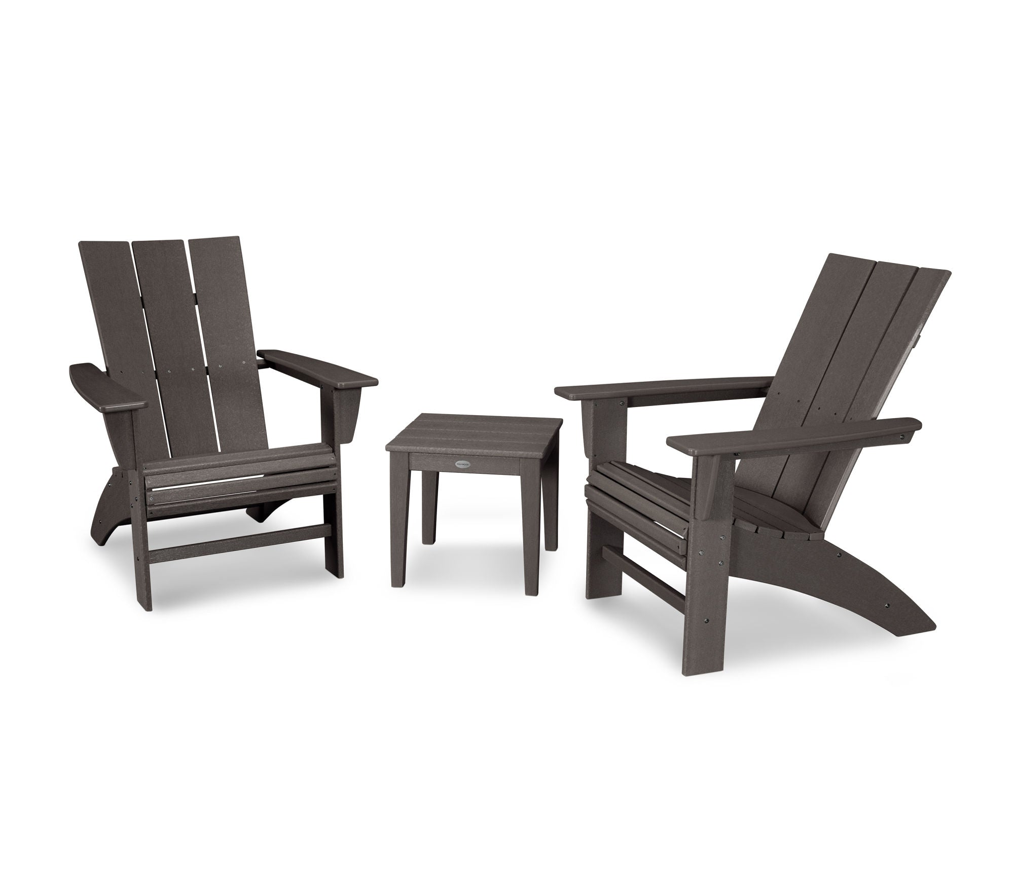 POLYWOOD Modern 3-Piece Curveback Adirondack Set