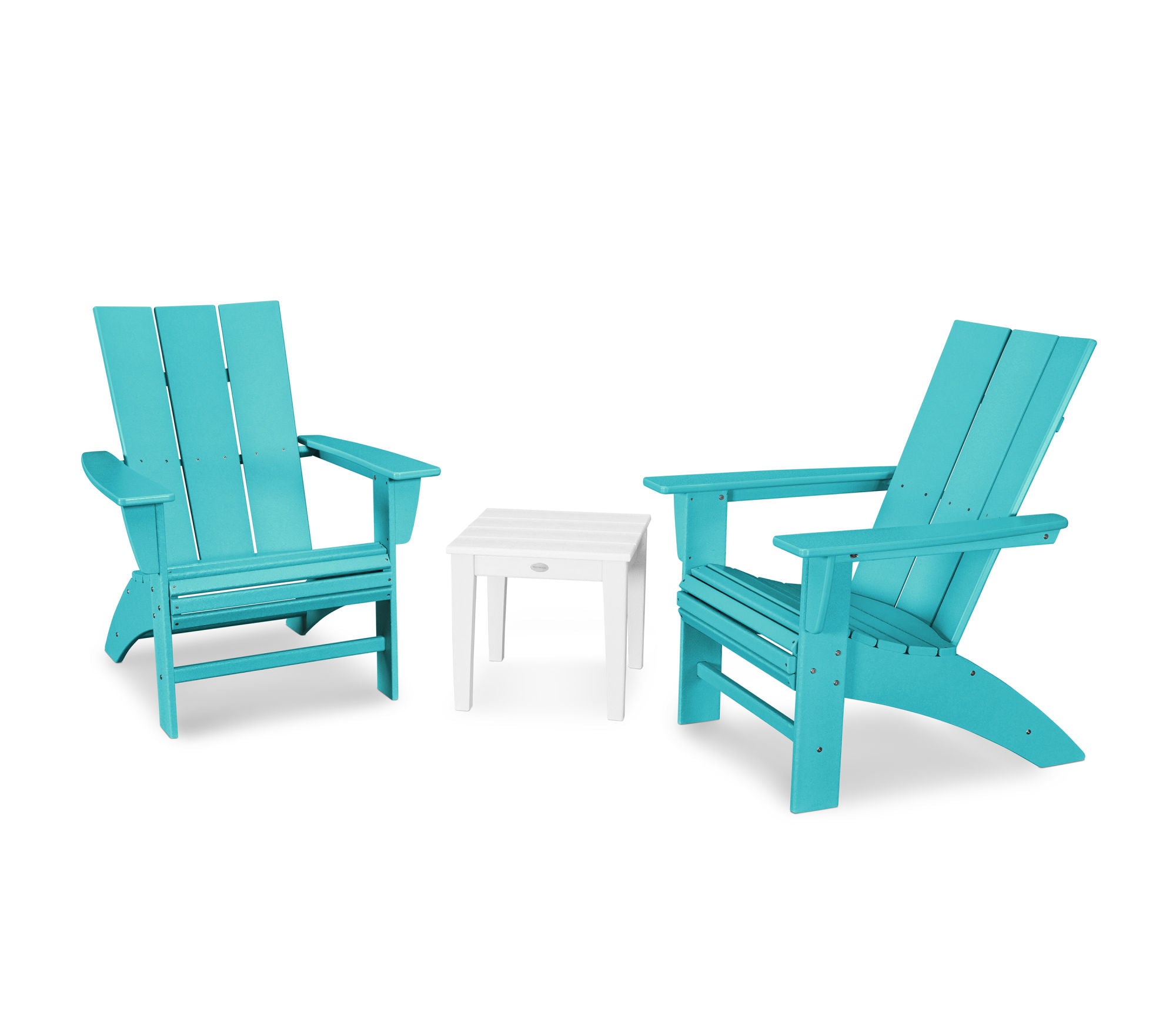 POLYWOOD Modern 3-Piece Curveback Adirondack Set