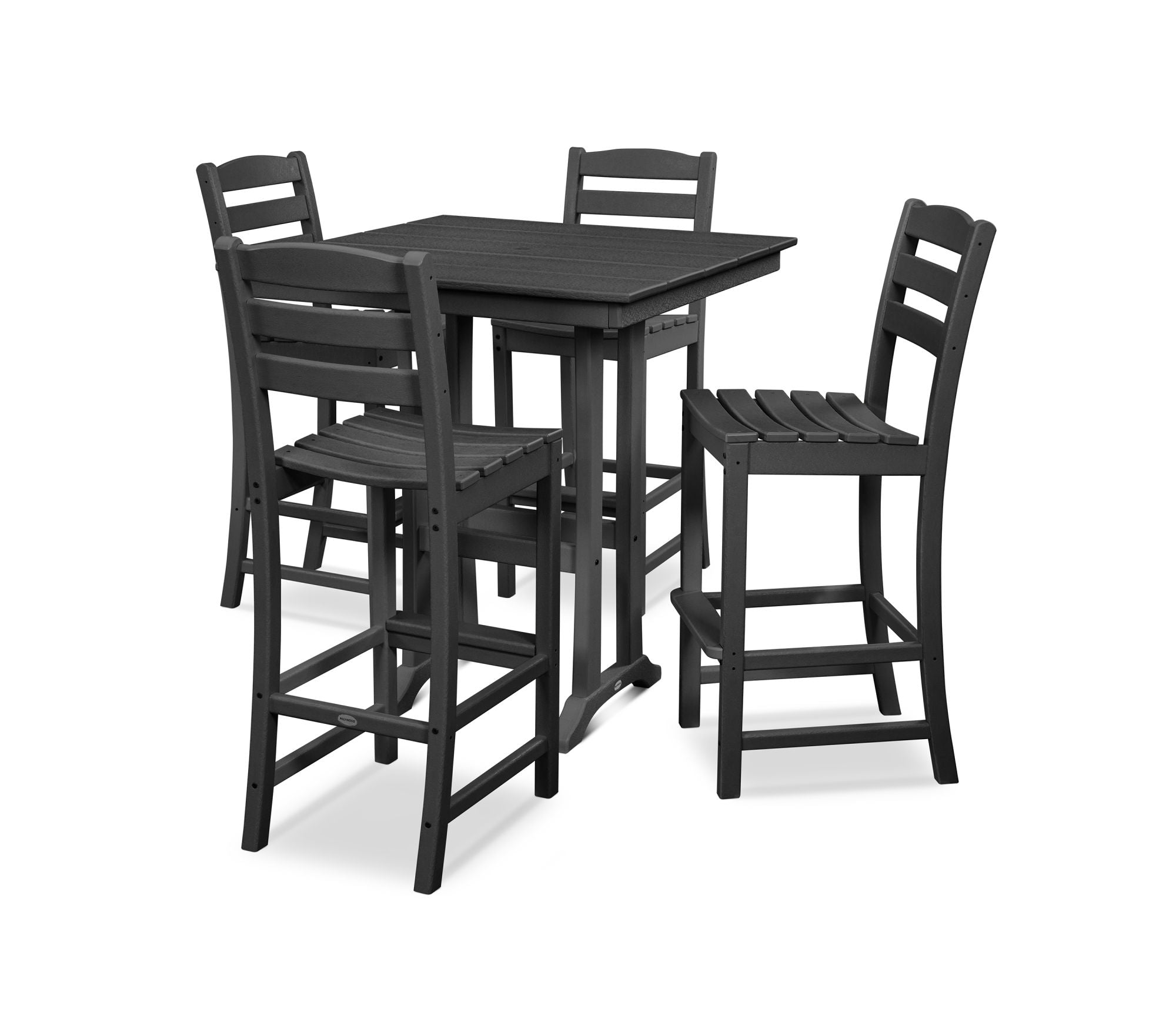 POLYWOOD La Casa Café 5-Piece Farmhouse Trestle Bar Set